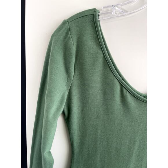 Reformation Sz M Dari Dress Green Maxi Stretch Body Con Minimalist Date Sleek - Picture 7 of 16